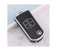 JBPIHZT pour Mazda 3 5 6 Series M6 RX8 MX5 2 3Boutons Flip Protector Fob Bag Accessoires Coque De Clé Voiture en TPU(Noir,2 Button)