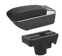 JBPIHZT Pour Opel Pour Astra 2006 2007 2008 2009 2010 2011 Boîte D'accoudoir De Voiture Boîte De Rangement Accessoire Auto Pièce De Rénovation(D1 Noir rouge Pas d'USB)