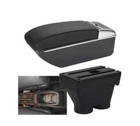 JBPIHZT Pour Peugeot 208 2012-2018 Boîte À Accoudoir Pièce De Retrofit Cendrier Grand Espace De Rangement Détail Intérieur(D2 Ligne noire Pas d'USB)