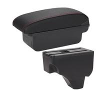 JBPIHZT Pour Peugeot 208 Boîte Accoudoir Pour Peugeot 2008 Accoudoir Auto 2019-2024 Boîte De Rangement Pièces Retrofit Détails Intérieurs(C1 Noir rouge PAS d'USB)