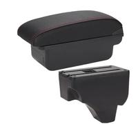 JBPIHZT Pour Peugeot 208 Boîte Accoudoir Pour Peugeot 2008 Accoudoir Auto 2019-2024 Boîte De Rangement Pièces Retrofit Détails Intérieurs(C1 Noir rouge PAS d'USB)