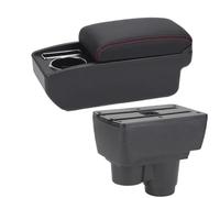 JBPIHZT Pour R&enault Pour Duster 2019-2024 Boîtier De Repose-bras De Voiture Rétrofit Intérieur Boîte De Rangement Accessoires Auto(C1 Noir rouge PAS d'USB)