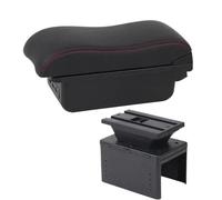 JBPIHZT Pour Seat Pour Leon Boîte D'accoudoir Pour Seat Pour Leon Mk2 Boîte D'accoudoir Auto Boîte De Rangement Central Pièces De Rechange Intérieur(B1 Noir rouge 3USB)