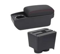 JBPIHZT Pour VW Pour Polo Boîtier D'accoudoir Pour VW Pour Polo 9N 3 2002 2003 2004 2005 2006 2007 2008 2009 Boîtier De Rangement D'accoudoir Auto(B1 Noir rouge 6USB)