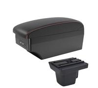 JBPIHZT Pour Wuling Pour Confero S Boîte D'accoudoir Voiture Boîte De Rangement Centrale Modification Avec USB Et Porte-gobelet(A1 Noir rouge 7USB)