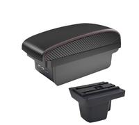 JBPIHZT Pour Wuling Pour Confero S Boîte D'accoudoir Voiture Boîte De Rangement Centrale Modification Avec USB Et Porte-gobelet(B1 Noir rouge 3USB)