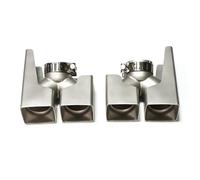 JBPIHZT Silencieux D'échappement Carré En Acier Inoxydable Pour Land Rover Pour Defender 90 110 130 Mise À Niveau Et Conversion Quatre Sorties(Frosted Silver,2.0)