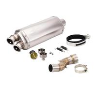 JBPIHZT Silencieux D'échappement Double Avec Collecteur Central Et Catalyseur DB Killer Pour R1200GS ADV Pour Advantage 2013-2018(Argent)