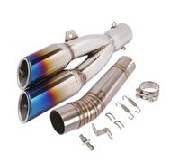 JBPIHZT Silencieux D'échappement Moto Avec Collecteur Central, Double Trou DB Killer Pour NC700 NC700X NC750 NC750X NC750S(ModèleA)