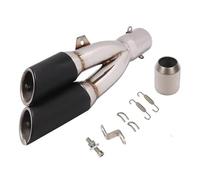 JBPIHZT Silencieux D'échappement Universel 38-51 Mm Double Sortie Droite/gauche DB Killer Pour Moto Pour CBR1000RR Pour NMAX R6 CB650f(Style C)