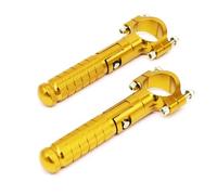 JBPIHZT Universelle Pincede Moto en Aluminium CNC Pédale M8 Fixation à 90° Pliable Passager Pédale Arrière Avant Repose-pied Pied Pliable(Or)