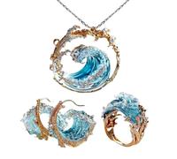 JBPPIOOUA Parure de bijoux Serment de l'Océan, Coffrets de bijoux été en argent S925, cadeau pour maman ou épouse