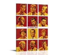 JBQOUOUZ 12 Angry Men Classic Movies Merveilleux Poster sur toile Décoration murale Décoration Chambre à coucher 60 x 90 cm Style cadre
