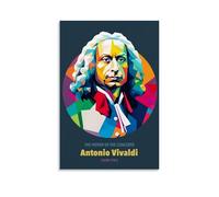 JBQOUOUZ Impression sur toile pour album de musique Antonio Vivaldi - Décoration murale pour chambre à coucher - 30 x 45 cm - Style sans cadre