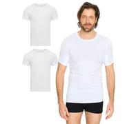jbs Lot de 2 t-shirts anti-transpiration pour homme - Maillot de corps résistant à la transpiration avec technologie membrane - Bambou et coton - Protection contre les taches de transpiration, Col