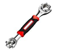 JBWKWELM Clé à douille 52 en 1, outil multifonction en acier inoxydable avec tête rotative à 360 degrés, universelle avec poignée en caoutchouc pour réparation de voiture, vélo, moto, voiture