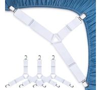 JBYAMUS Lot de 4 sangles de drap de lit, faciles à installer, clips pour drap-housse, dites adieu aux draps désordonnés (blanc)