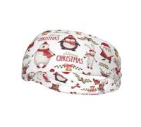 Jbyjbx - Bandeau de sport polyvalent Père Noël - Antidérapant et réglable - Taille unique - Noir - Enfants et Adultes - Mixte - Course à pied, Yoga, Fitness, Basket-ball, Football, Cyclisme