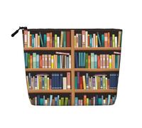 JBYJBX Bibliothèque Bibliothèque Imprimée Trousse de Maquillage Imperméable Voyage Cosmétique Fourre-tout Poche Zippée Pour Femme Trousse de Toilette Noir, Taille Unique, Noir, One Size