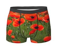 JBYJBX Boxer amusant pour homme Imprimé pétales de coquelicot, noir, Medium
