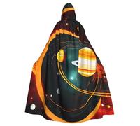 JBYJBX Cape à capuche avec imprimé du système solaire Jupiter Saturne - Costume de carnaval d'intérieur - Cape de cosplay - Accessoire de fête - Décoration de vacances