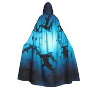 JBYJBX Cape à capuche pour adulte avec imprimé requins marteaux, cape pour carnaval, cosplay, fête vampire, fournitures de décoration