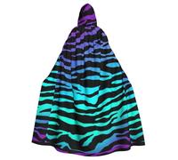 JBYJBX Cape à capuche pour adulte, violet, bleu, vert, camouflage, zèbre, rayures pour adulte, pour carnaval, cosplay, fête vampire, fournitures de décoration
