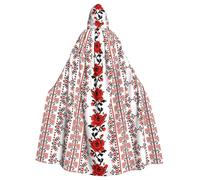 JBYJBX Cape à capuche ukrainienne avec imprimé rose pour adulte, pour carnaval, cosplay, fête vampire, fournitures de décoration