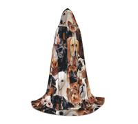 JBYJBX Cape à capuche unisexe avec imprimé de nombreux chiens pour cosplay, sorcière, gothique et fantaisie