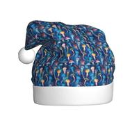 JBYJBX Chapeau de Noël imprimé méduses colorées pour fête de Noël festif adulte unisexe chapeau de Père Noël décoration sur le thème