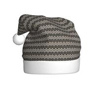 JBYJBX Chapeau de Noël noir blanc brun clair imprimé zigzag fête Noël vacances festif adulte unisexe chapeau de Père Noël décoration sur le thème