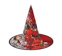 JBYJBX Chapeau de sorcière avec imprimé magique de Noël pour Halloween, fête et cosplay, décorations de fête de sorcière