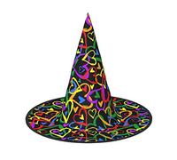 JBYJBX Chapeau de sorcière Gay Pride avec imprimé arc-en-ciel pour Halloween, fête et cosplay, décorations de fête de sorcière
