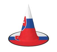 JBYJBX Chapeau de sorcière imprimé drapeau de la Slovaquie pour Halloween pour fête et cosplay, décorations de fête de sorcière
