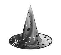 JBYJBX Chapeau de sorcière imprimé notes de musique pour Halloween, costume de sorcière pour fête et cosplay, décorations de fête de sorcière