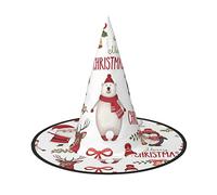 JBYJBX Chapeau de sorcière imprimé Père Noël pour Halloween - Pour fête et cosplay, décorations de fête de sorcière