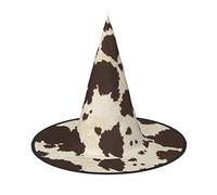 JBYJBX Chapeau d'Halloween imprimé fourrure de vache pour fête et cosplay, décorations de fête de sorcière