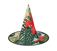 JBYJBX Chapeau d'Halloween imprimé hawaïen d'été Chapeau de sorcière pour fête et cosplay, décorations de fête de sorcière
