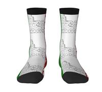 JBYJBX Chaussettes unisexes avec imprimé drapeau italien du Colisée romain - Chaussettes longues épaisses pour tous les jours - Chaussettes colorées contrastées, 2 Noir-1, taille unique