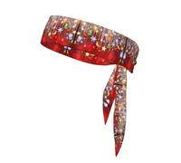 Jbyjbx Cravate de sport avec imprimé Merry Christmas - Doux et respirant - Anti-transpiration - Unisexe - Pour tennis, basket-ball