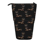 JBYJBX Drapeau américain étoiles rayures impression étui à crayons multifonction télescopique organisateur, sac de rangement pour fournitures de bureau, Chiens, One Size