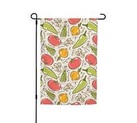 Jbyjbx Drapeau de jardin avec imprimé de légumes et fruits - Superbe drapeau d'extérieur - Décoration de cour - Résistant à la décoloration