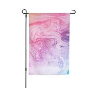 Jbyjbx Drapeau de jardin coloré en marbre pastel, rouge, bleu, violet, magnifique drapeau de jardin, décoration de cour, porches, jardin résistant à la décoloration