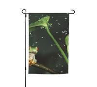 Jbyjbx Drapeau de jardin imprimé grenouille d'arbre de la paix magnifiquement drapeau extérieur décoration de cour porches jardins résistant à la décoloration