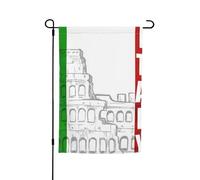Jbyjbx Drapeau italien du Colisée romain imprimé magnifiquement drapeau de jardin drapeau extérieur décoration porches jardins résistant à la décoloration