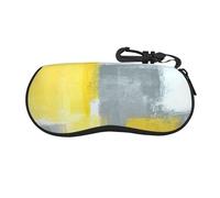JBYJBX Étui à lunettes léger gris et jaune avec fermeture éclair - Pour homme et femme - Utilisation quotidienne - Noir - Taille unique, Noir , Taille unique, Classique