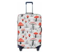JBYJBX Housse de protection pour valise, lavable, élastique, tendance, motif champignons de dessin animé, Noir/blanc, Small