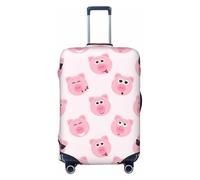 JBYJBX Housse de protection pour valise, lavable, élastique, tendance, motif tête de cochon rouge, Noir/blanc, Large