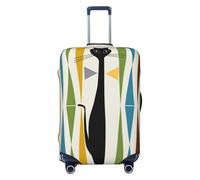 JBYJBX Housse de protection pour valise, motif chat moderne, lavable, élastique, tendance, Noir, Medium