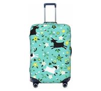 JBYJBX Housse de protection pour valise, motif chèvre, élastique, lavable et tendance, Noir/blanc, Small